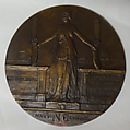 First Trans-Atlantic Flight, 1919, Julio Kilenyi (American, 1885–1959), Bronze, gold brown patina